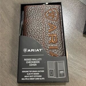 Men’s Ariat Dark Brown Leather Checkbook Cover
